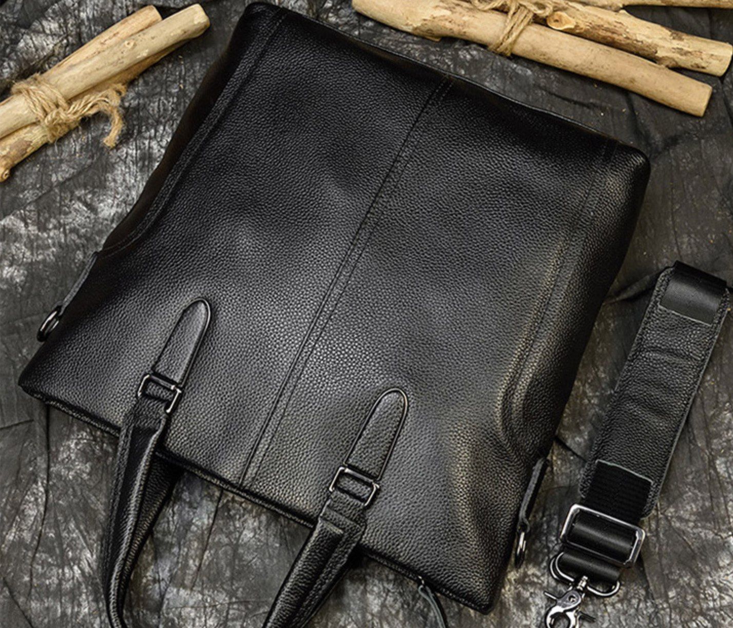 Túi Da Bò Thật Đeo Chéo & Xách Tay Phong Cách Doanh Nhân RETRO SBM308