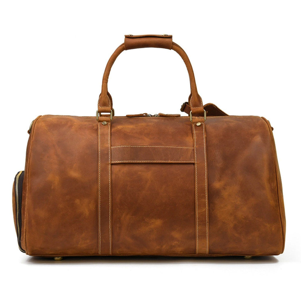 Túi Du Lịch Đa Năng Da Bò Sáp Nhập Khẩu Có Ngăn Chứa Giầy TBL306