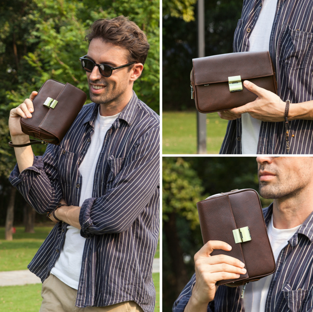 Ví Cầm Tay CLUTCH Khóa Số Da Bò Cao Cấp CONTACTS CLH371