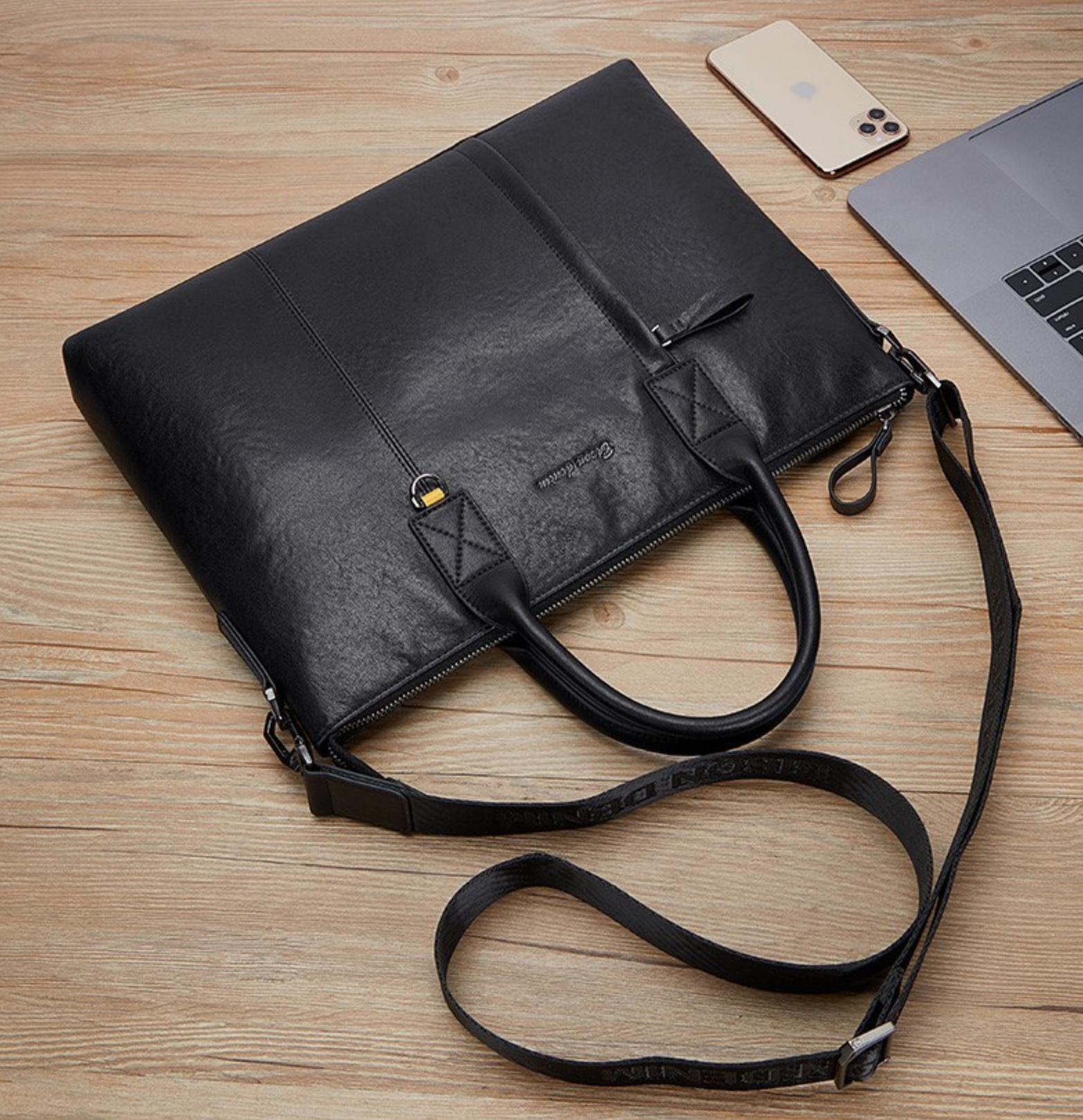 Cặp Da Công Sở Cao Cấp Da Bò Thật Đựng Laptop & Hồ Sơ SBM344