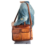 Cặp Da Bò Công Sở Da VEG Patina Ý Cao Cấp Xách Tay Đựng Laptop Bussiness Men TUDA SBM253