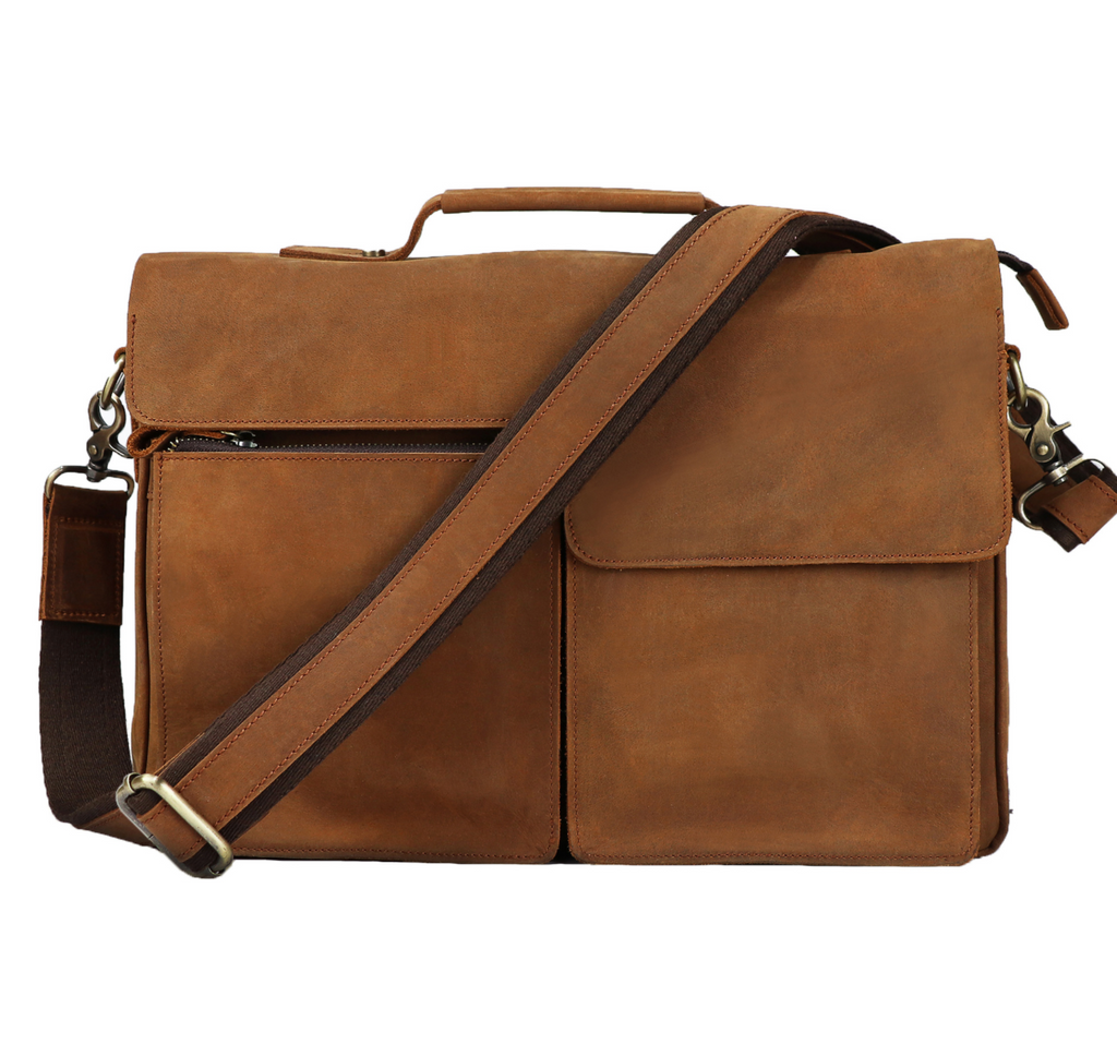 Cặp Xách Tay Da Bò Thật Đựng Laptop Bussiness Men SBM240