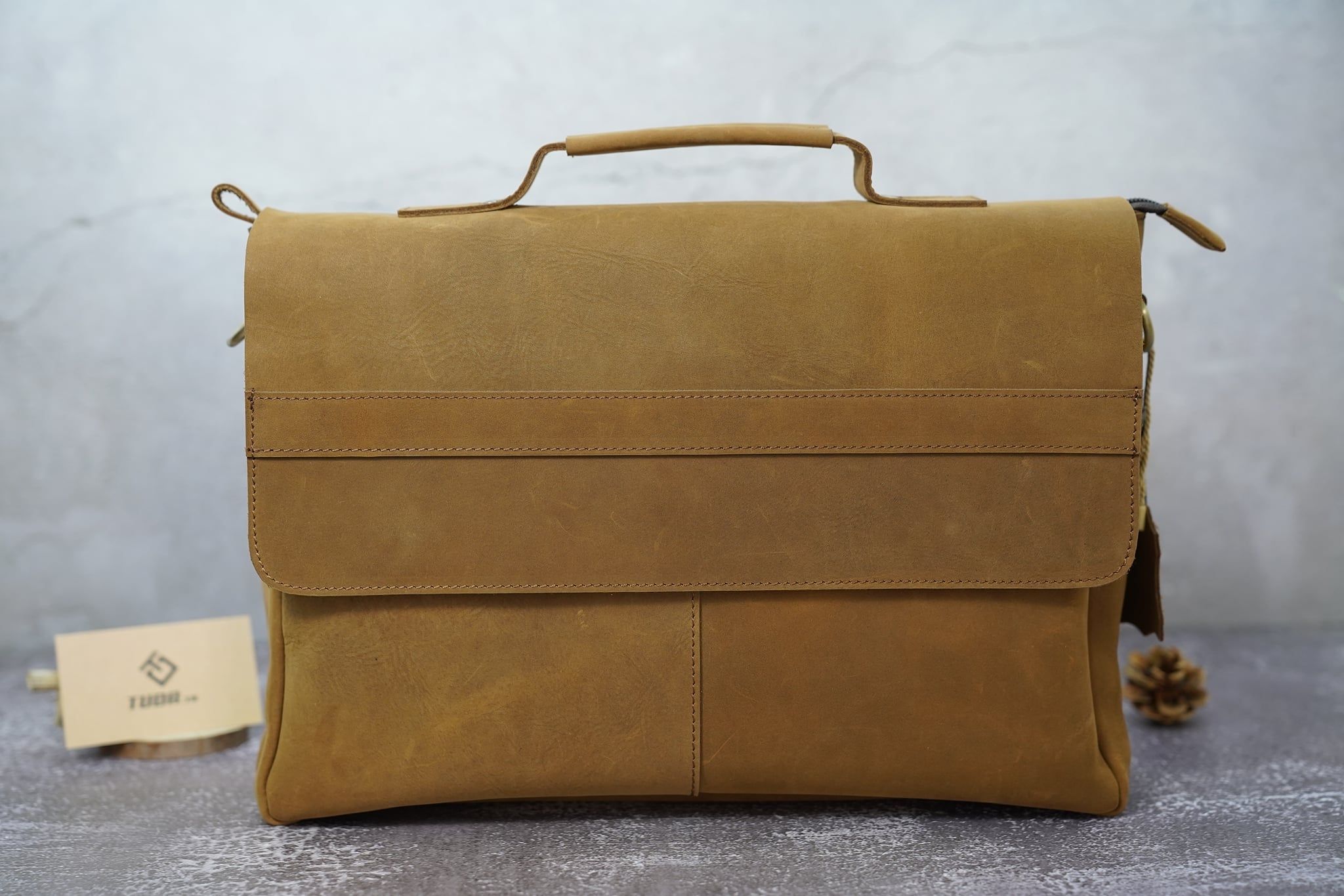 Cặp Xách Tay Da Bò Thật Đựng Laptop Bussiness Men SBM241