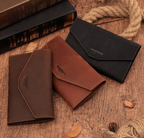 Ví Cầm Tay Da Bò Sáp Nhập Khẩu HUMERPAUL VINTAGE W236