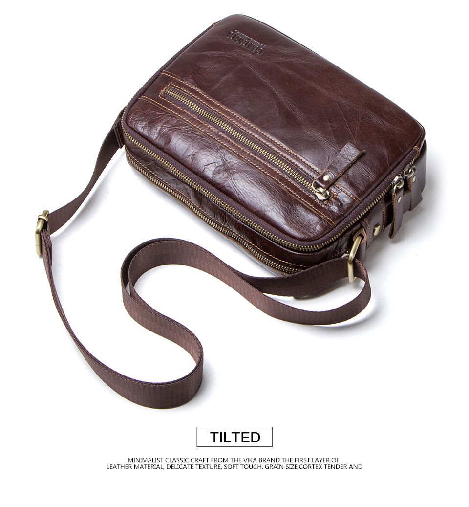 Túi Messenger Da Bò PULL UP Nhập Khẩu Đeo Chéo Đựng iPad - Classic SBM233