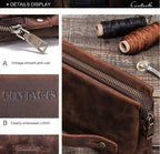 CLUTCH Cầm Tay Da Bò Sáp Nhập Khẩu VINTAGE CLH221