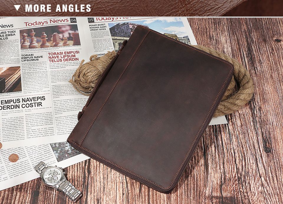 Cặp Da Bò Thật Cầm Tay Đa Năng RETRO, Phong Cách Doanh Nhân CLH212