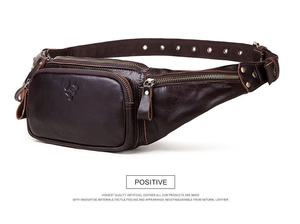 Túi Da Bò Thật Mini Đeo Chéo Ngực Và Thắt Lưng SBM213