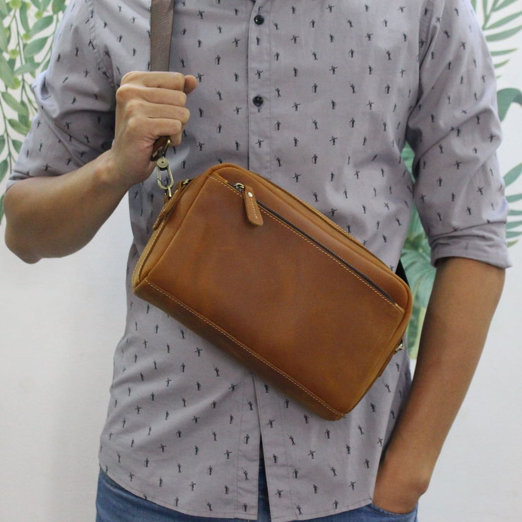 CLUTCH Cầm Tay & Đeo Chéo Đa Năng Da Thật VINTAGE SBM217