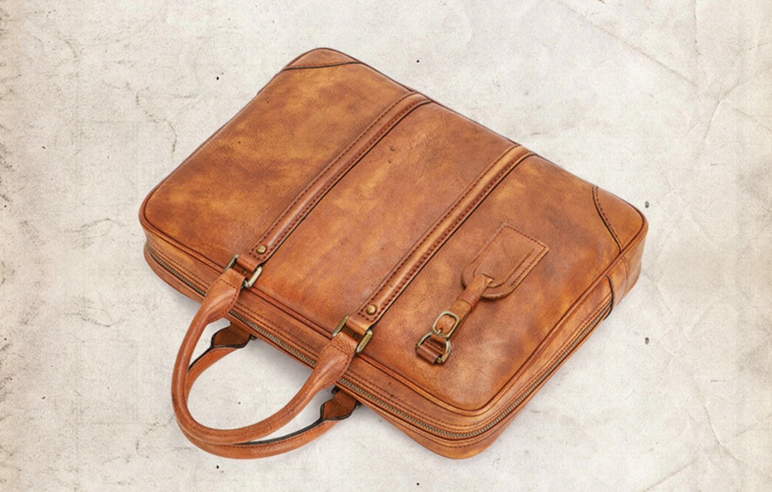 Cặp Xách Tay Da Bò VEG Italy Nhập Khẩu Đựng Laptop Bussiness Men SBM191