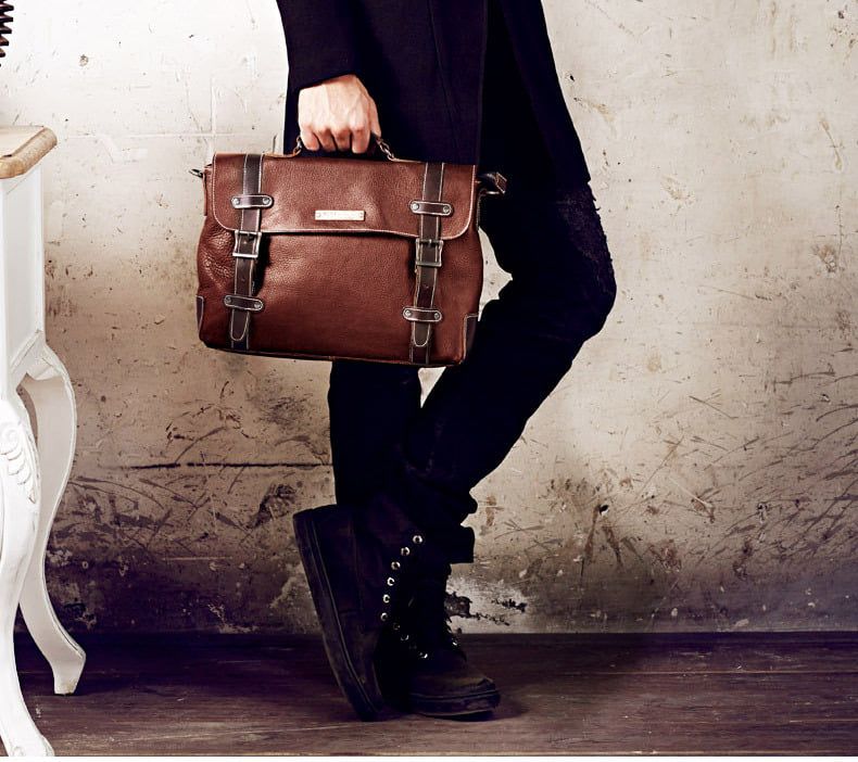 Cặp Xách Tay Da Bò VEG Italy Nhập Khẩu Đựng Laptop Phong Cách Cổ Điển SBM173