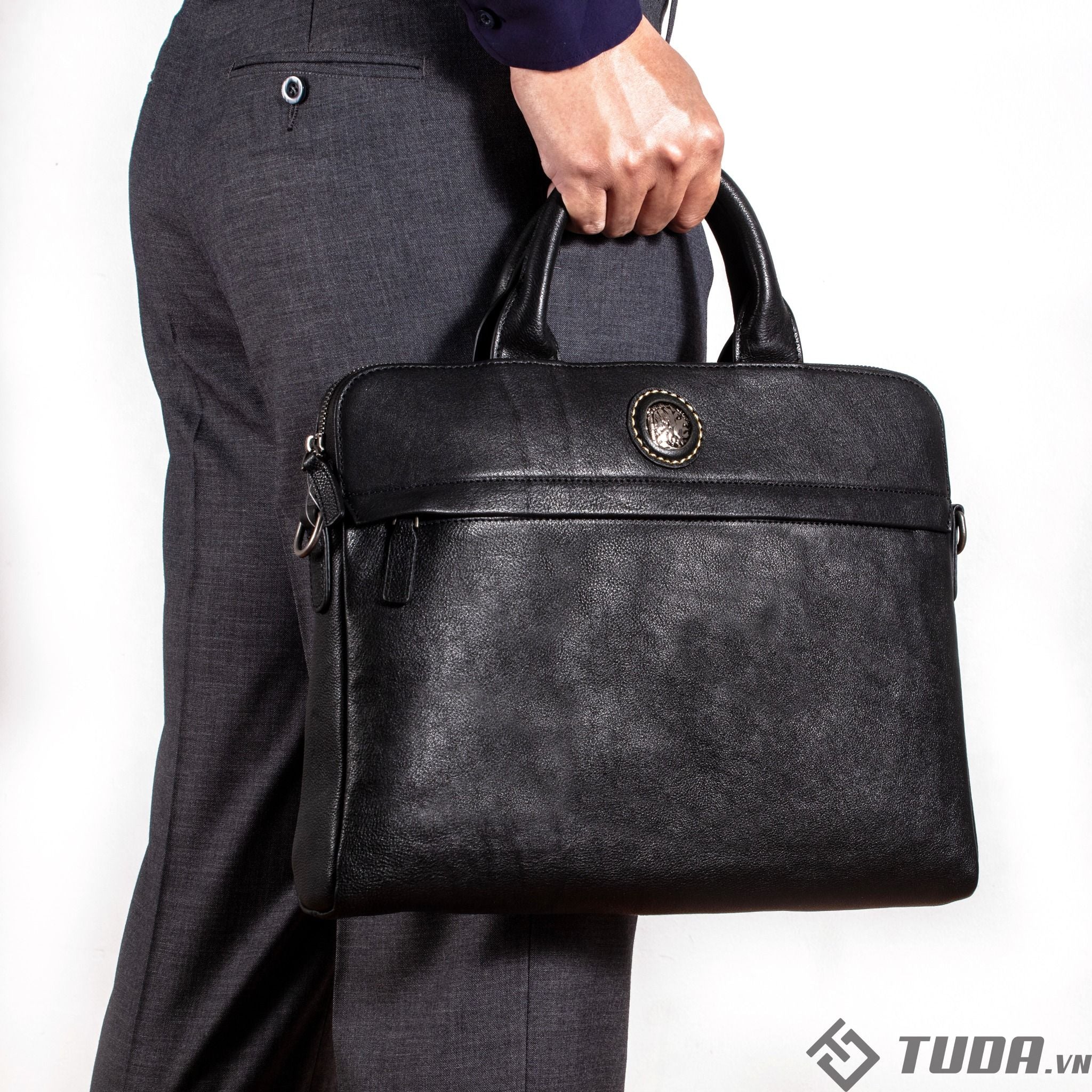 Cặp Da Bò VEG Cao Cấp Xách Tay Đựng Laptop & Hồ Sơ Bussiness Men SBM166