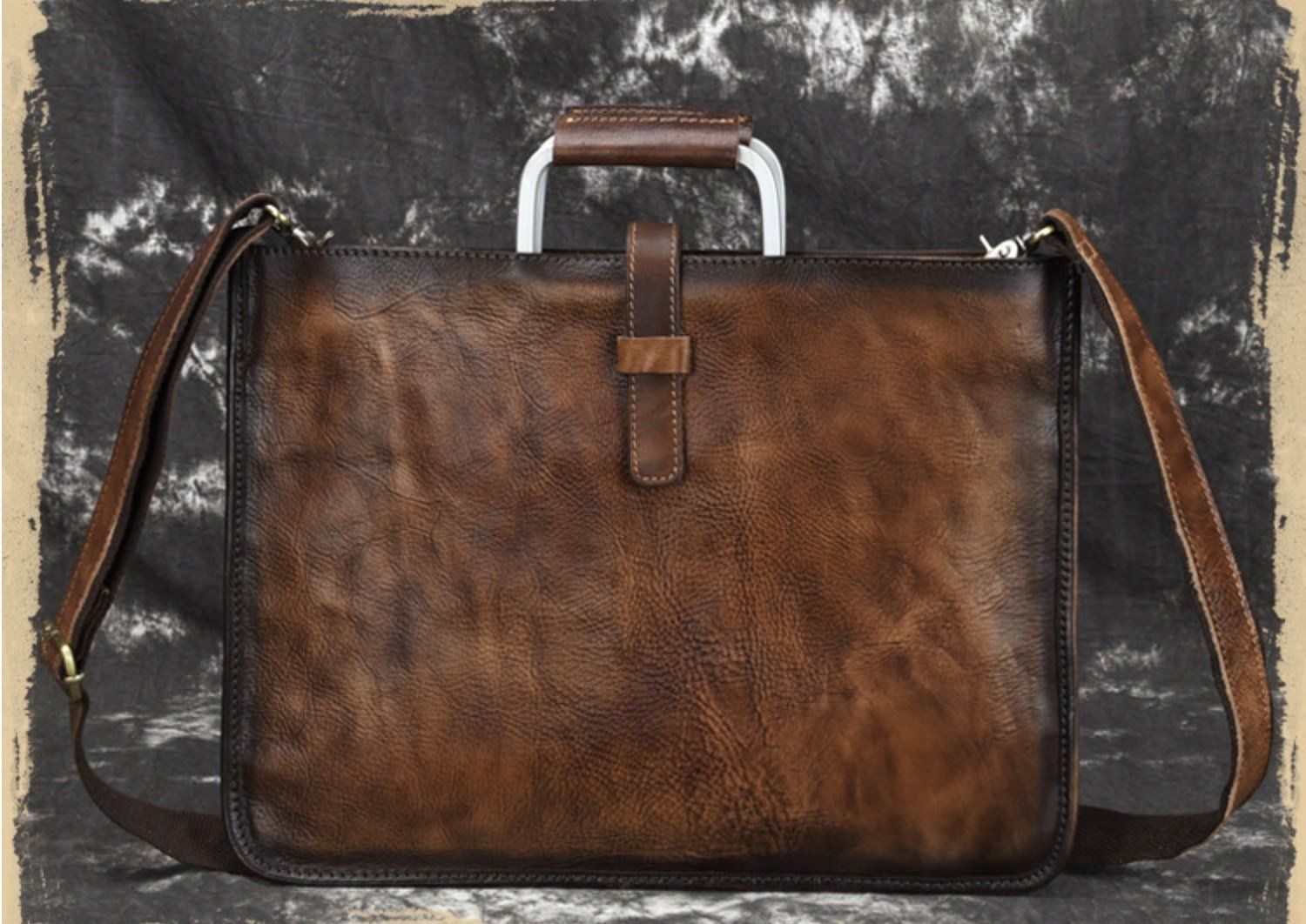 Cặp Da Bò VEG Italy Đeo Vai & Xách Tay chứa iPad Cho Dân Kinh Doanh Limited SBM170