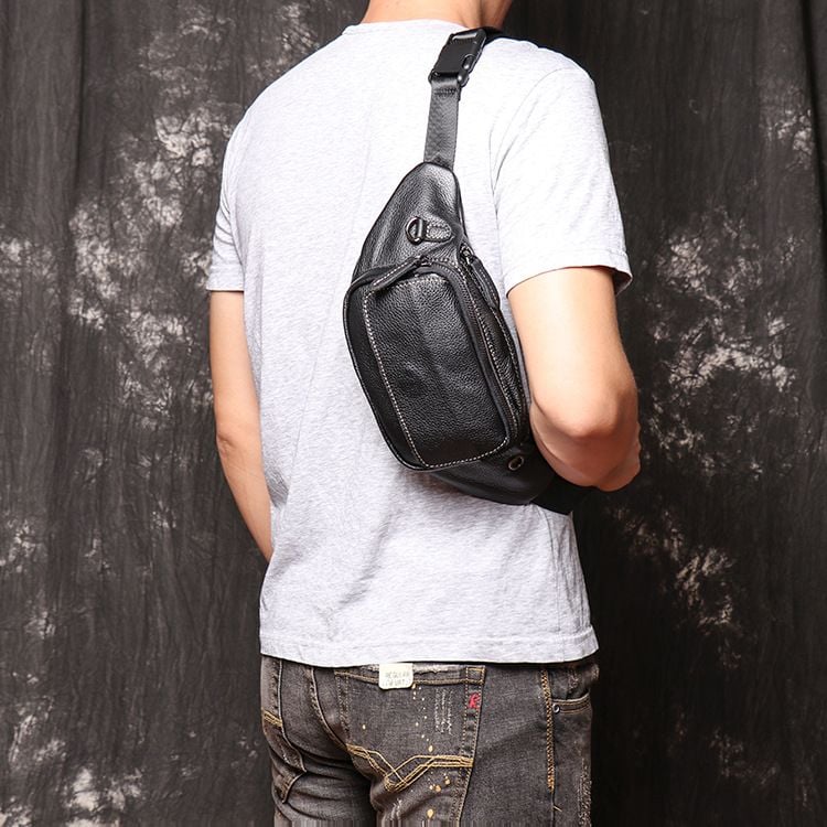 Túi da bò thật đeo chéo ngực và thắt lưng nhỏ gọn SBM144