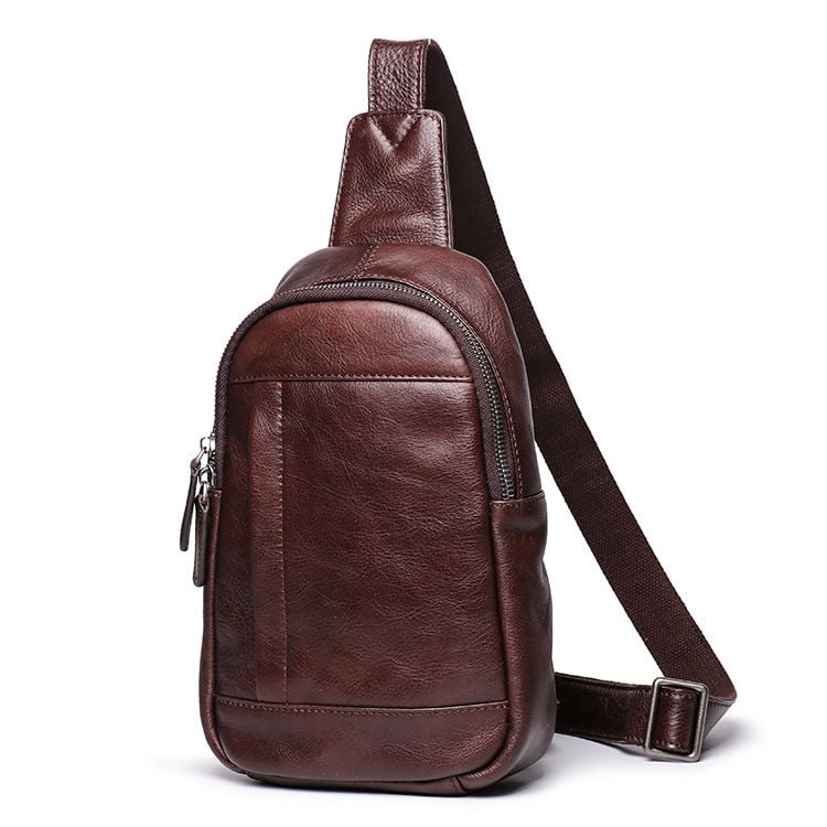 Túi da thật đeo chéo trước ngực unisex SBM145