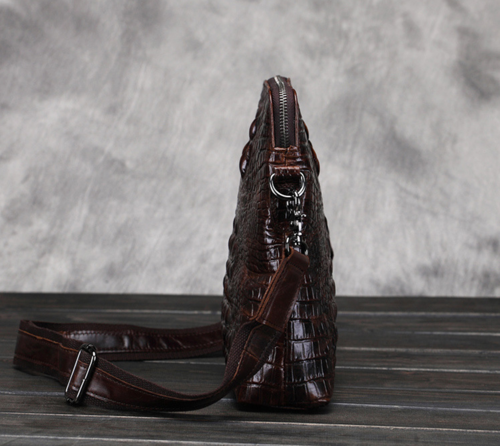 Túi Da Bò Thật Dập Vân Cá Sấu đựng ipad Berry & Ken RETRO - SBM129