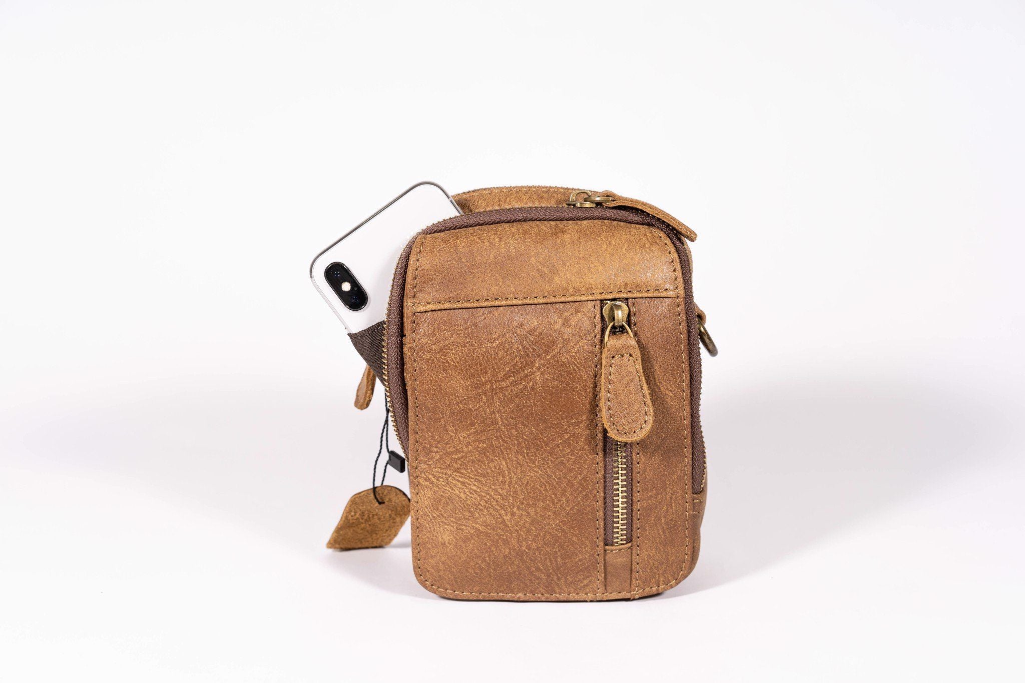 Túi da bò thật Berry & Ken RETRO mini nhỏ gọn Classic edition SBM103