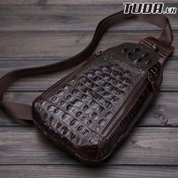 Túi Da Bò Thật đeo chéo Dập Vân Cá Sấu Berry & Ken RETRO - SBM111