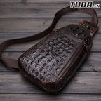 Túi Da Bò Thật đeo chéo Dập Vân Cá Sấu Berry & Ken RETRO - SBM111