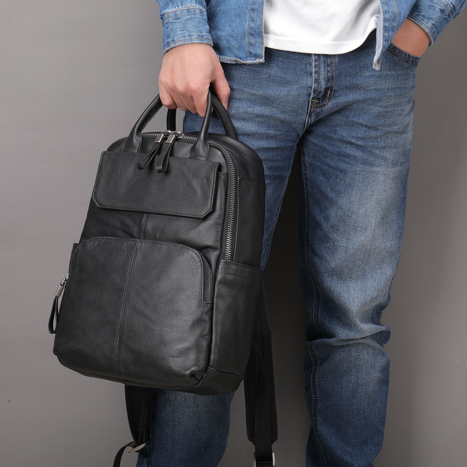 Balo Da Bò Thật VINTAGE Phong Cách Sang Trọng BPL350