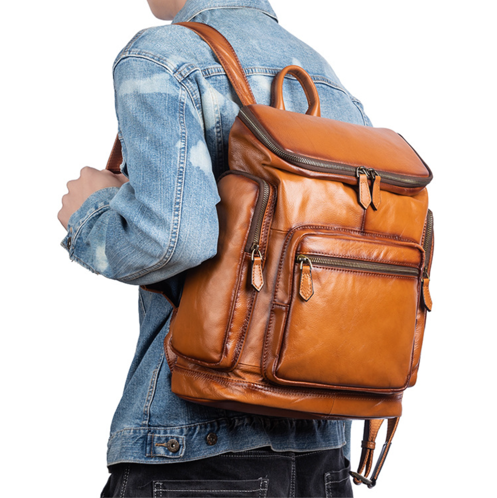 Balo Da Bò Thật RETRO Đựng Laptop & Du Lịch Đa Chức Năng BPL369