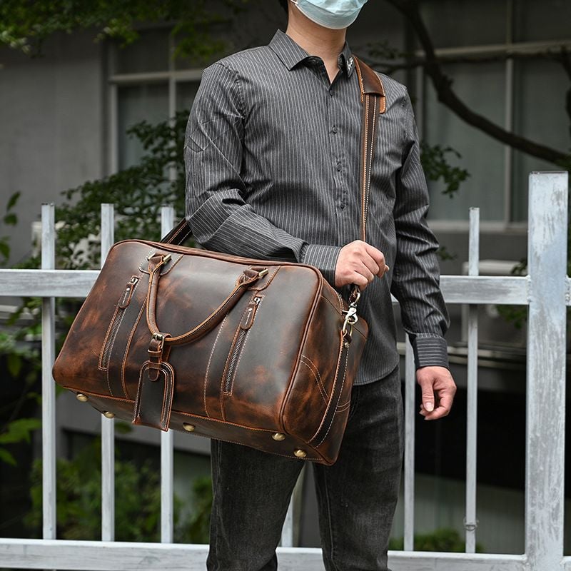 Túi Du Lịch Da Bò Sáp Italy Nhập Khẩu Cao Cấp TBL349