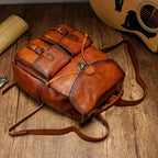 Balo Da Bò VEG Patina Ý Cao Cấp Đựng Laptop & Du Lịch Đa Chức Năng BPL379