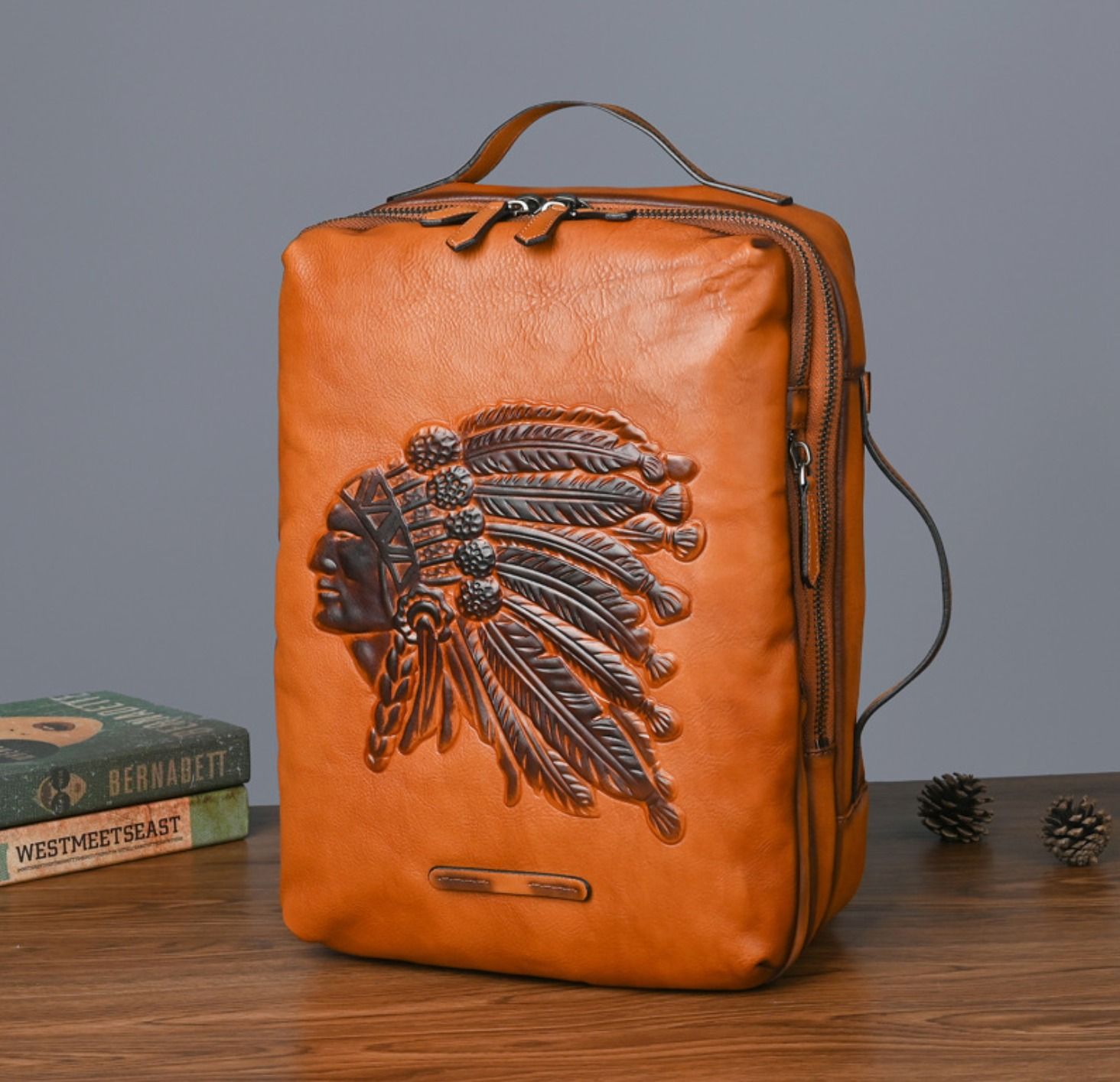 Balo Da Bò VEG Patina Italy Handmade Cao Cấp Đa Chức Năng BPL380