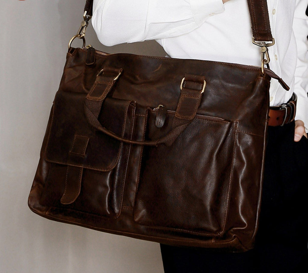 Cặp Da Công Sở & Doanh Nhân Da Bò Nhập Khẩu Đựng Laptop VINTAGE SBM276