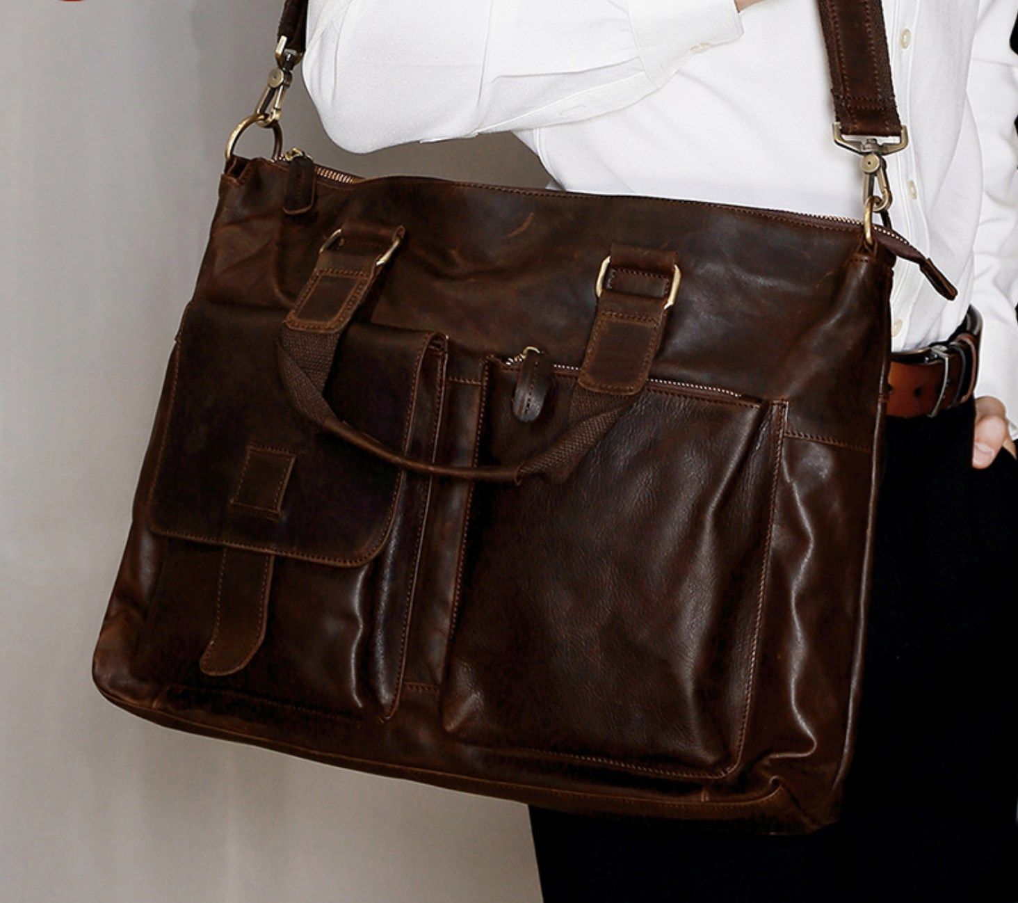 Cặp Da Công Sở & Doanh Nhân Da Bò Nhập Khẩu Đựng Laptop VINTAGE SBM276