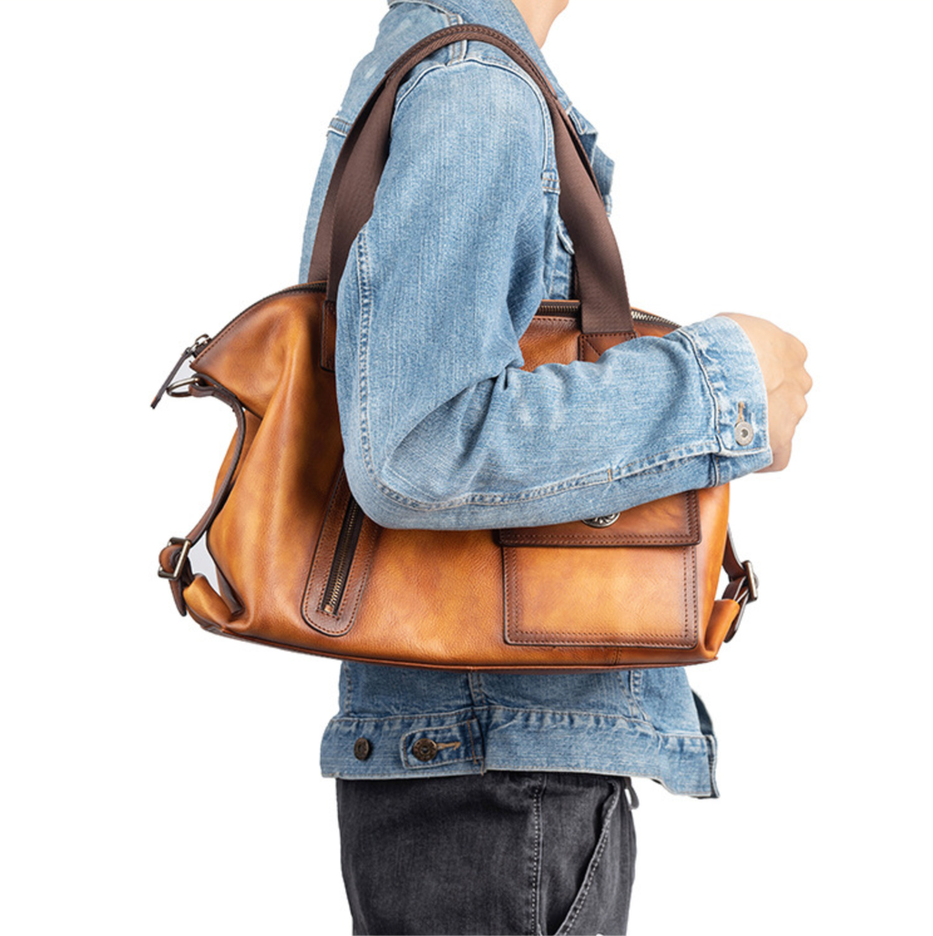 Túi Du Lịch Cá Nhân Da Bò VEG Patina Ý Nhập Khẩu TBL260