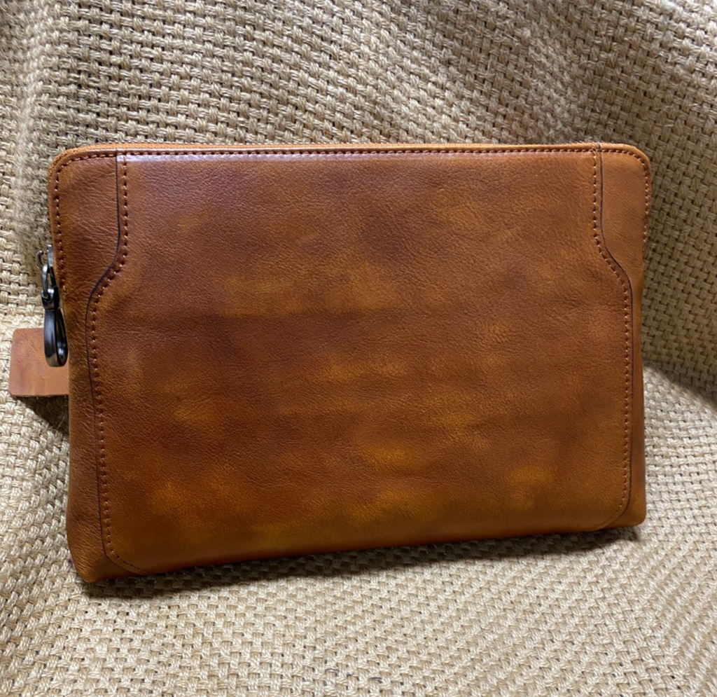 Ví Cầm Tay CLUTCH Nam Da Bò VEG Patina Ý Nhập Khẩu CLH247