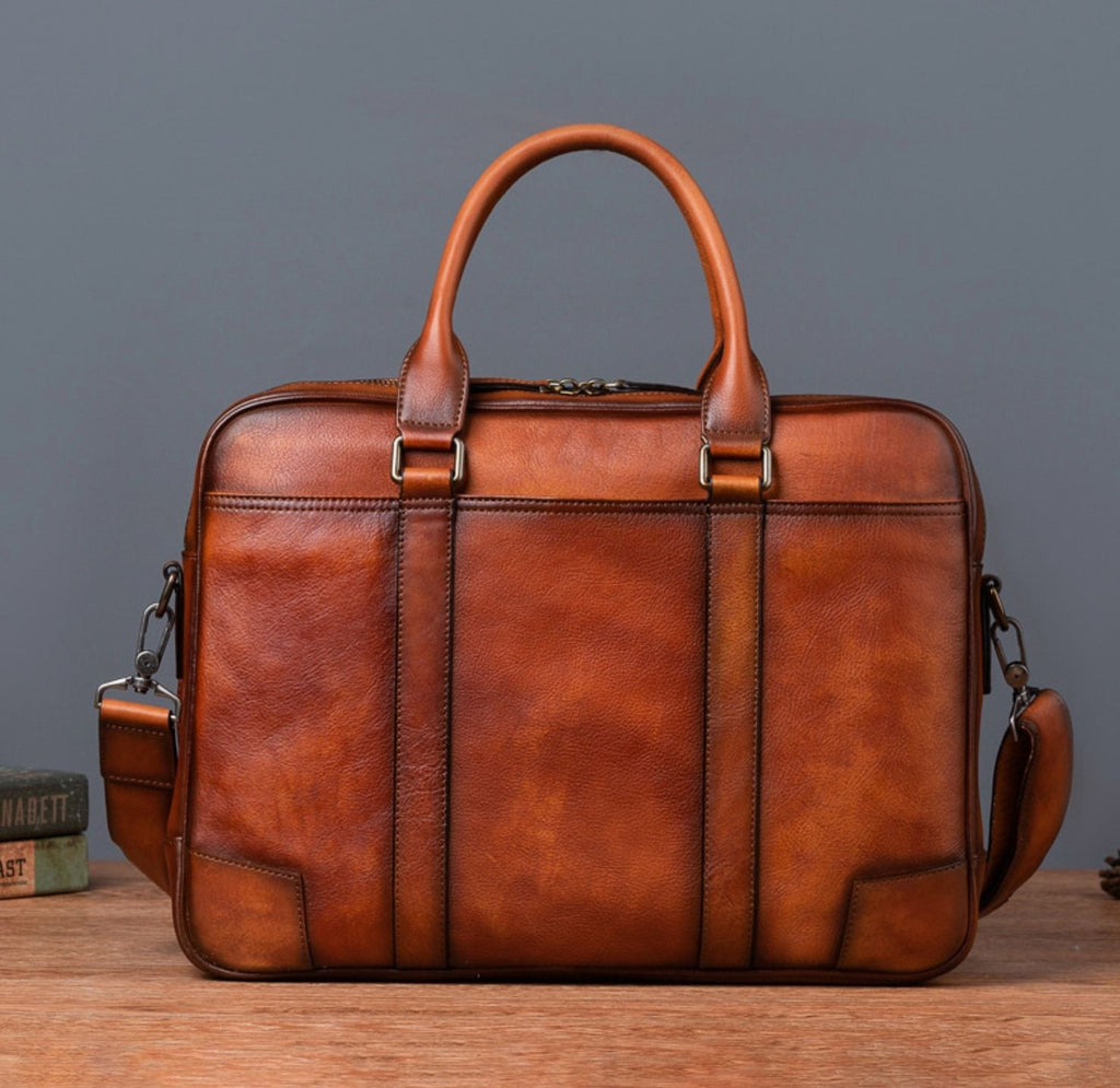 Cặp Da Bò VEG Italy Cao Cấp Xách Tay Đựng Laptop & Hồ Sơ Bussiness Men SBM244