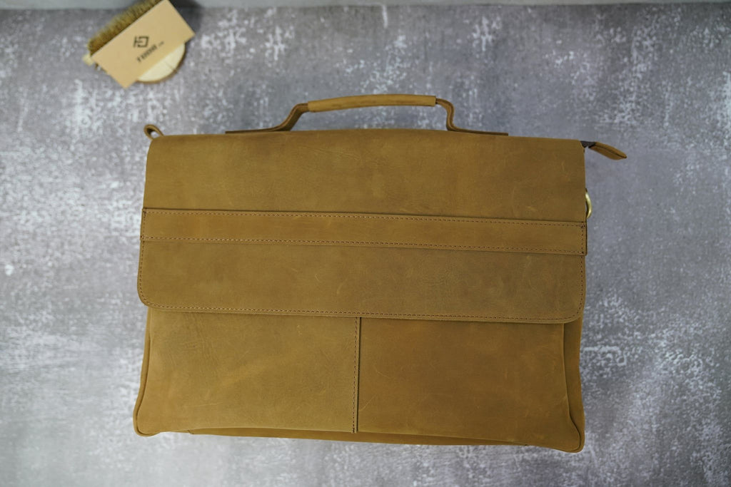 Cặp Xách Tay Da Bò Thật Đựng Laptop Bussiness Men SBM241