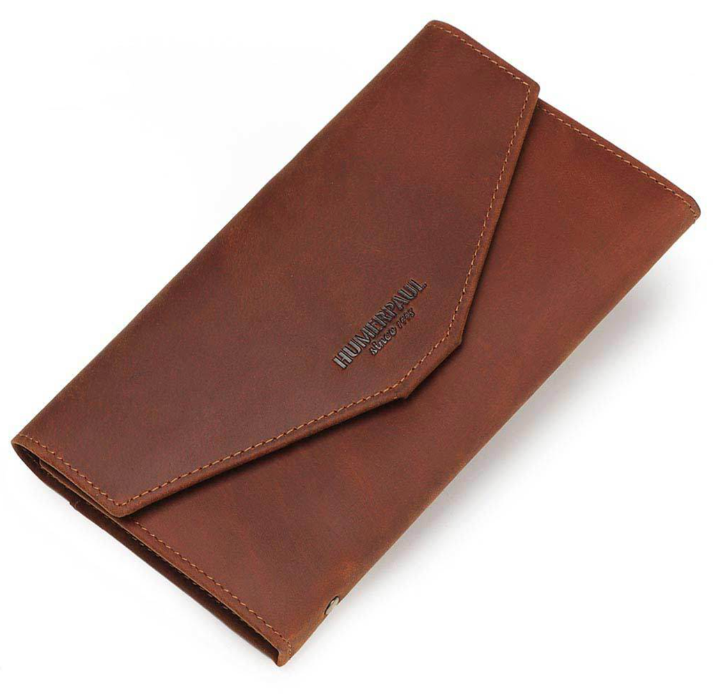 Ví Cầm Tay Da Bò Sáp Nhập Khẩu HUMERPAUL VINTAGE W236