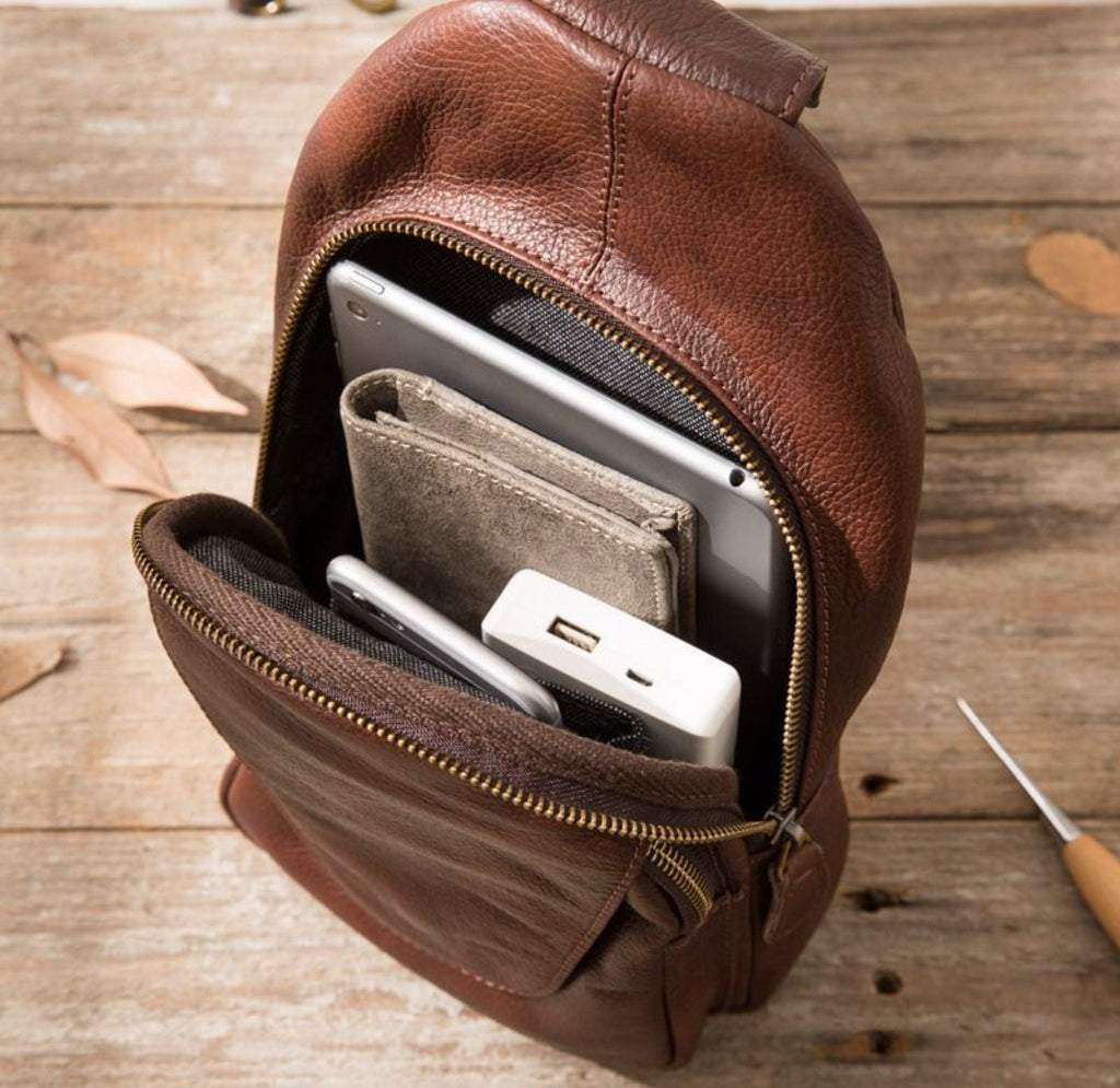 Túi Da Thật Đeo Chéo Trước Ngực VINTAGE SBM237