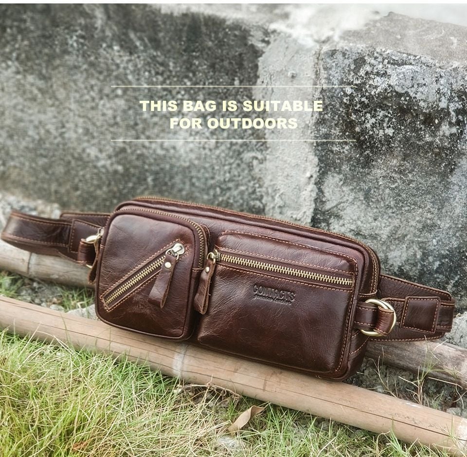 Túi Da Bò Nhập Khẩu Đeo Chéo Ngực Và Thắt Lưng SBM222