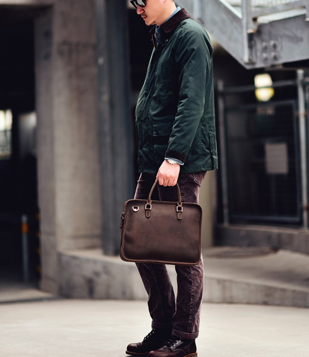 Cặp Xách Tay Công Sở Da Bò Thật Đựng Laptop Classic Edition SBM187