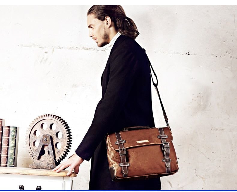 Cặp Xách Tay Da Bò VEG Italy Nhập Khẩu Đựng Laptop Phong Cách Cổ Điển SBM173