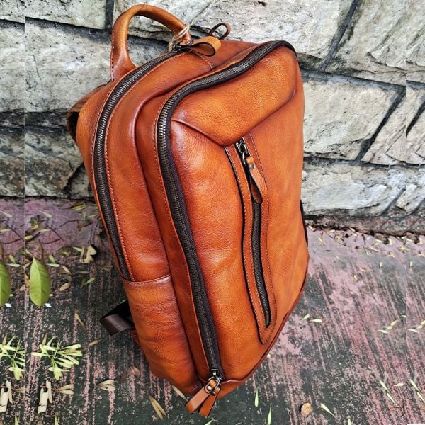 Balo Da Bò VEG Patina Nhập Khẩu RETRO Chứa Laptop Đa Chức Năng BPL172