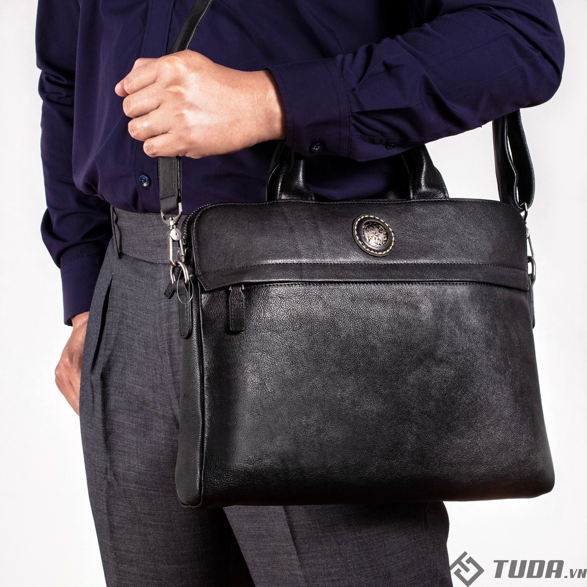 Cặp Da Bò VEG Cao Cấp Xách Tay Đựng Laptop & Hồ Sơ Bussiness Men SBM166