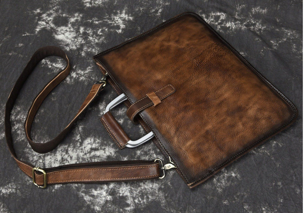 Cặp Da Bò VEG Italy Đeo Vai & Xách Tay chứa iPad Cho Dân Kinh Doanh Limited SBM170