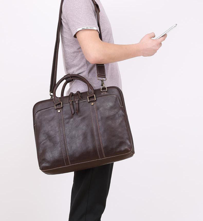 Cặp Doanh Nhân Da Bò Thật  Đựng Laptop & Hồ Sơ SBM270