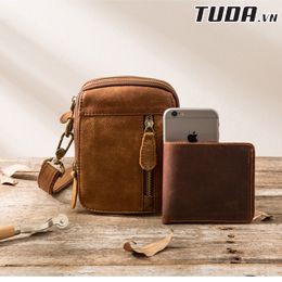 Túi da bò thật Berry & Ken RETRO mini nhỏ gọn Classic edition SBM103