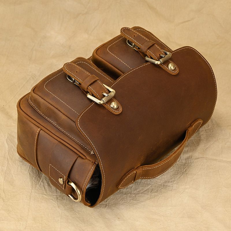 Túi Hộp Da Bò Sáp Italy đựng máy ảnh Đeo Chéo & Xách Tay Cổ Điển SBM353