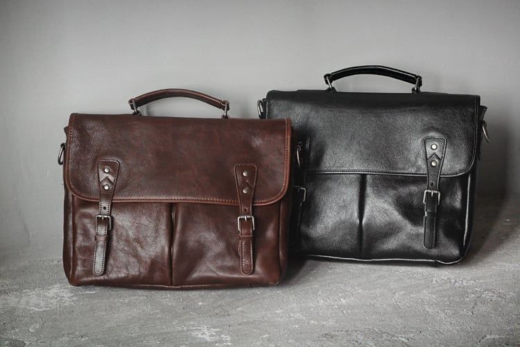 Cặp Da Bò VEG Patina Italy Cao Cấp Xách Tay Đựng Laptop & Hồ Sơ Bussiness SBM356