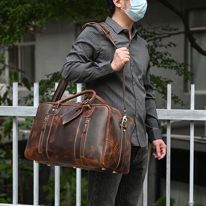 Túi Du Lịch Da Bò Sáp Italy Nhập Khẩu Cao Cấp TBL349