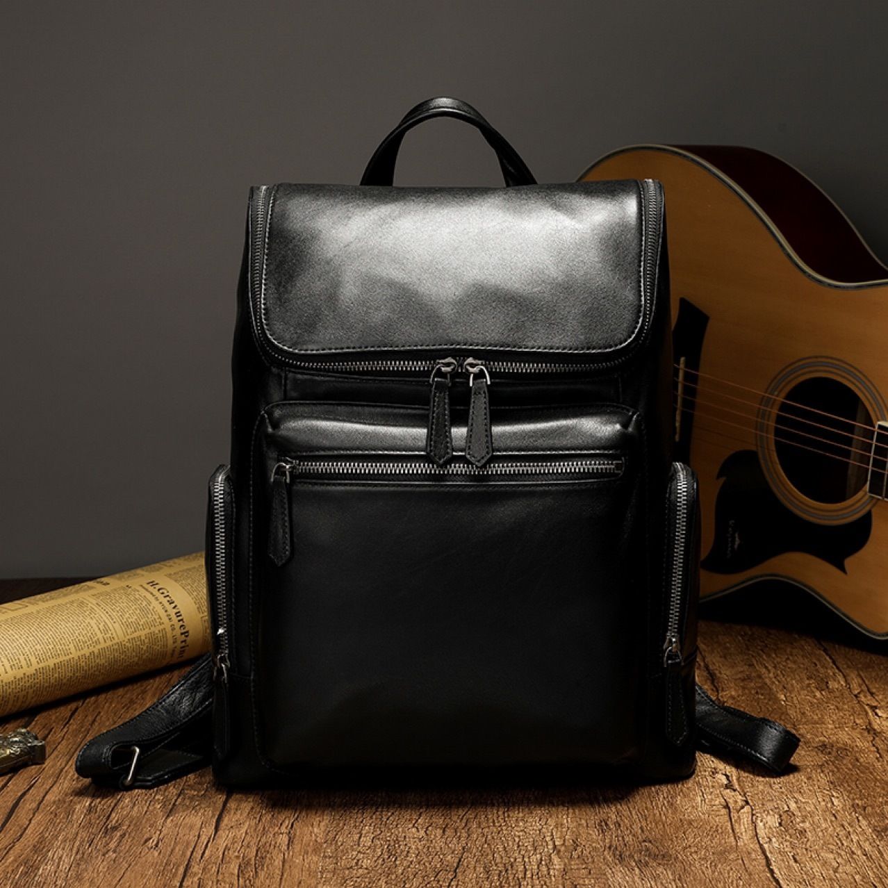 Balo Du Lịch Da Bò VEG Patina Ý Chứa Laptop Đa Chức Năng BPL315