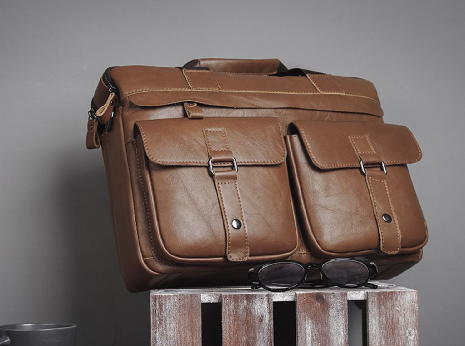 Cặp Da Công Sở Da Bò Thật Đựng Laptop SBM294