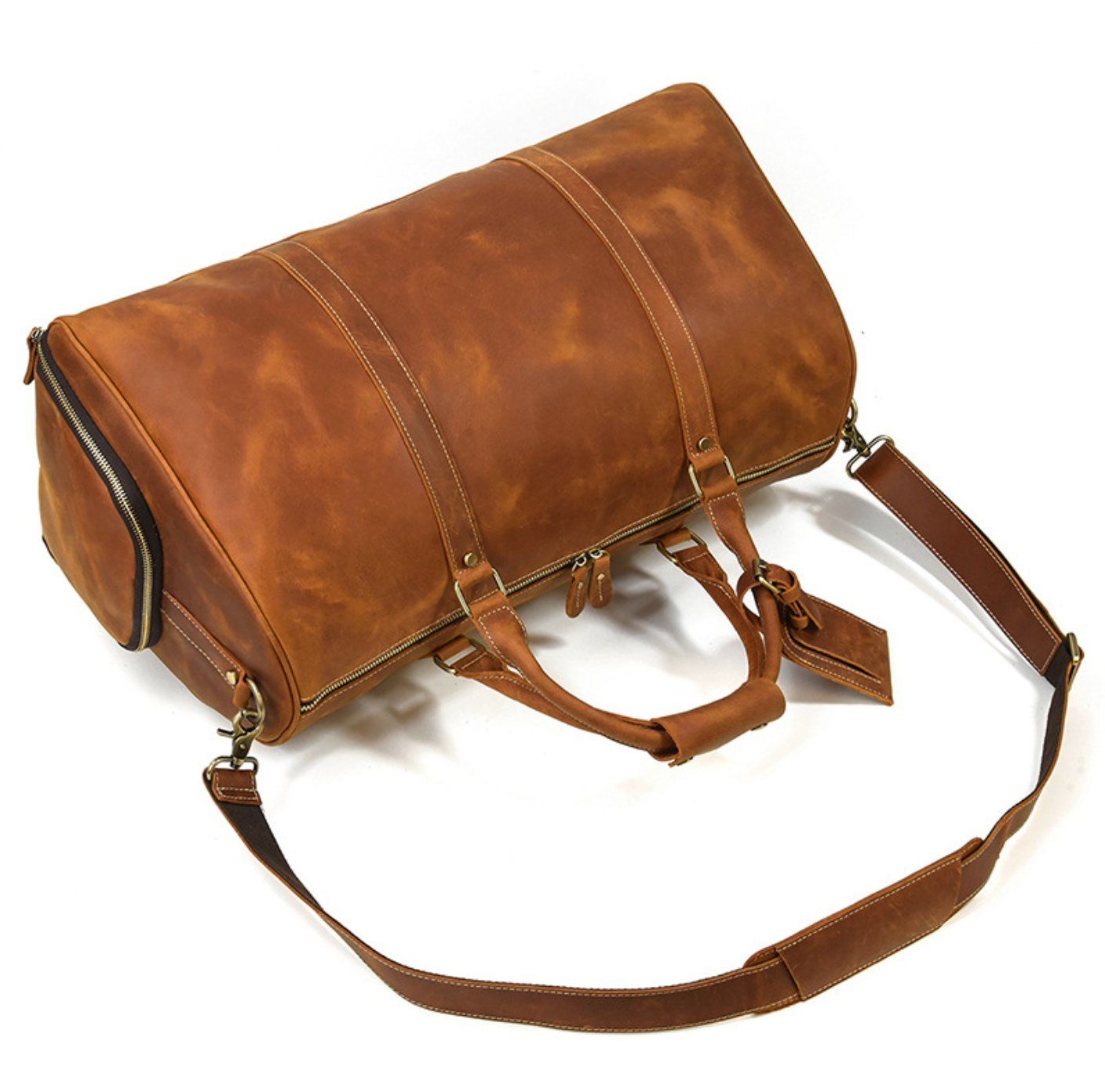 Túi Du Lịch Đa Năng Da Bò Sáp Nhập Khẩu Có Ngăn Chứa Giầy TBL306